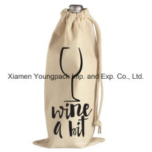 Promotional Custom Drawstring Cotton Canvas Cloth Wine Bag